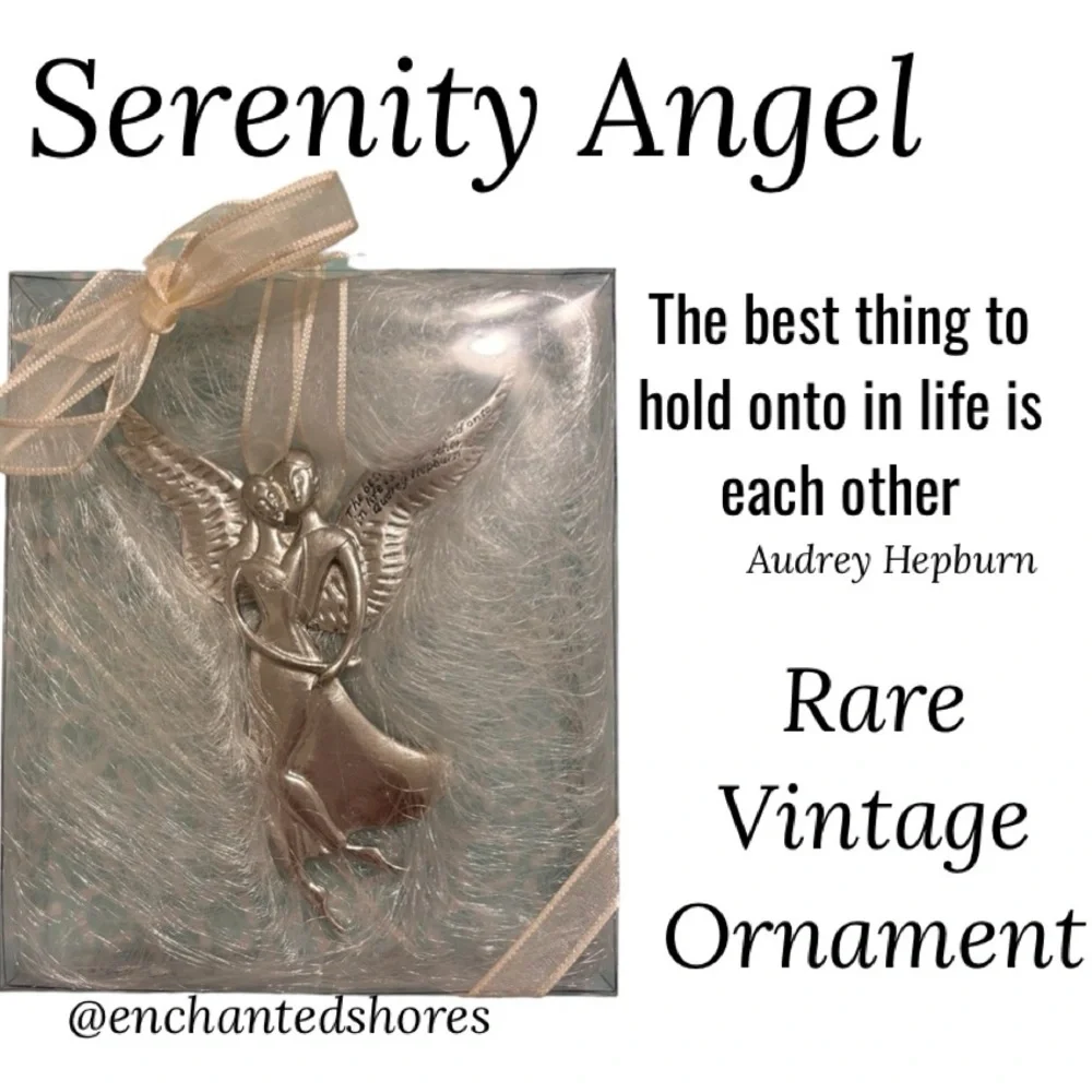 Vintage Christmas Ornament Serenity Angel Of Love Pewter Midwest Cannon Falls